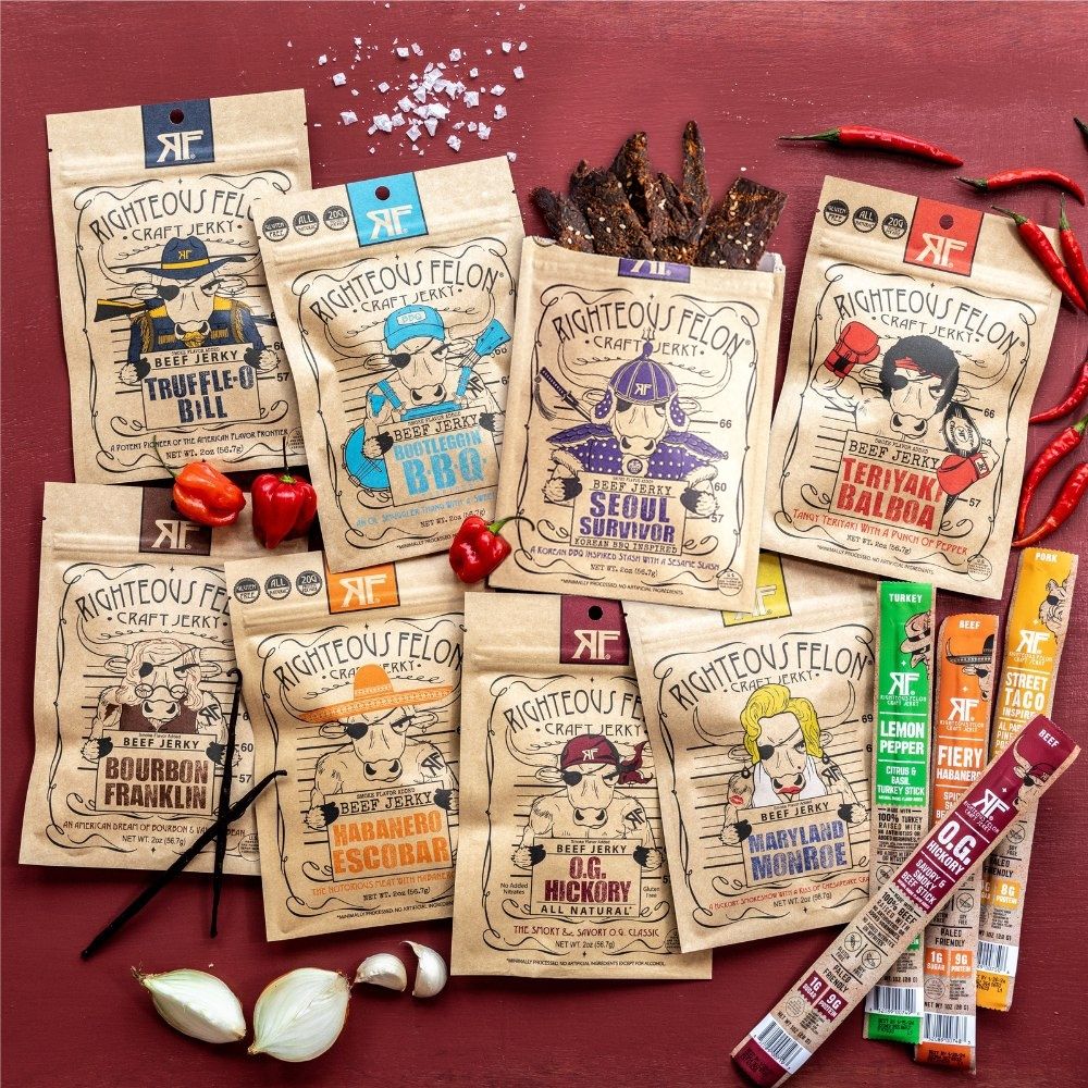 Righteous Sampler Beef Jerky & Meat Sticks (12-Pack)