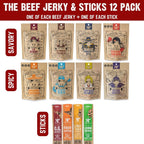 Righteous Sampler Beef Jerky & Meat Sticks (12-Pack)