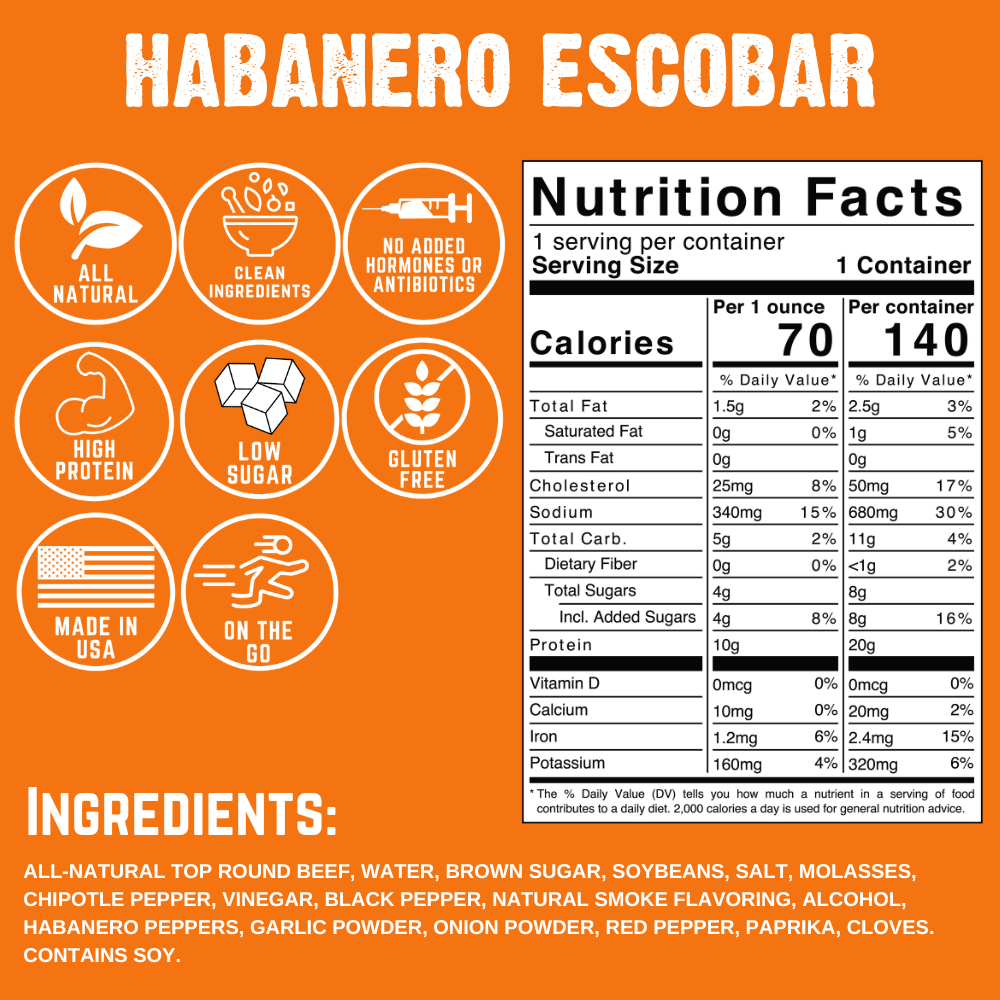 Habanero Escobar Beef Jerky (8-pack)