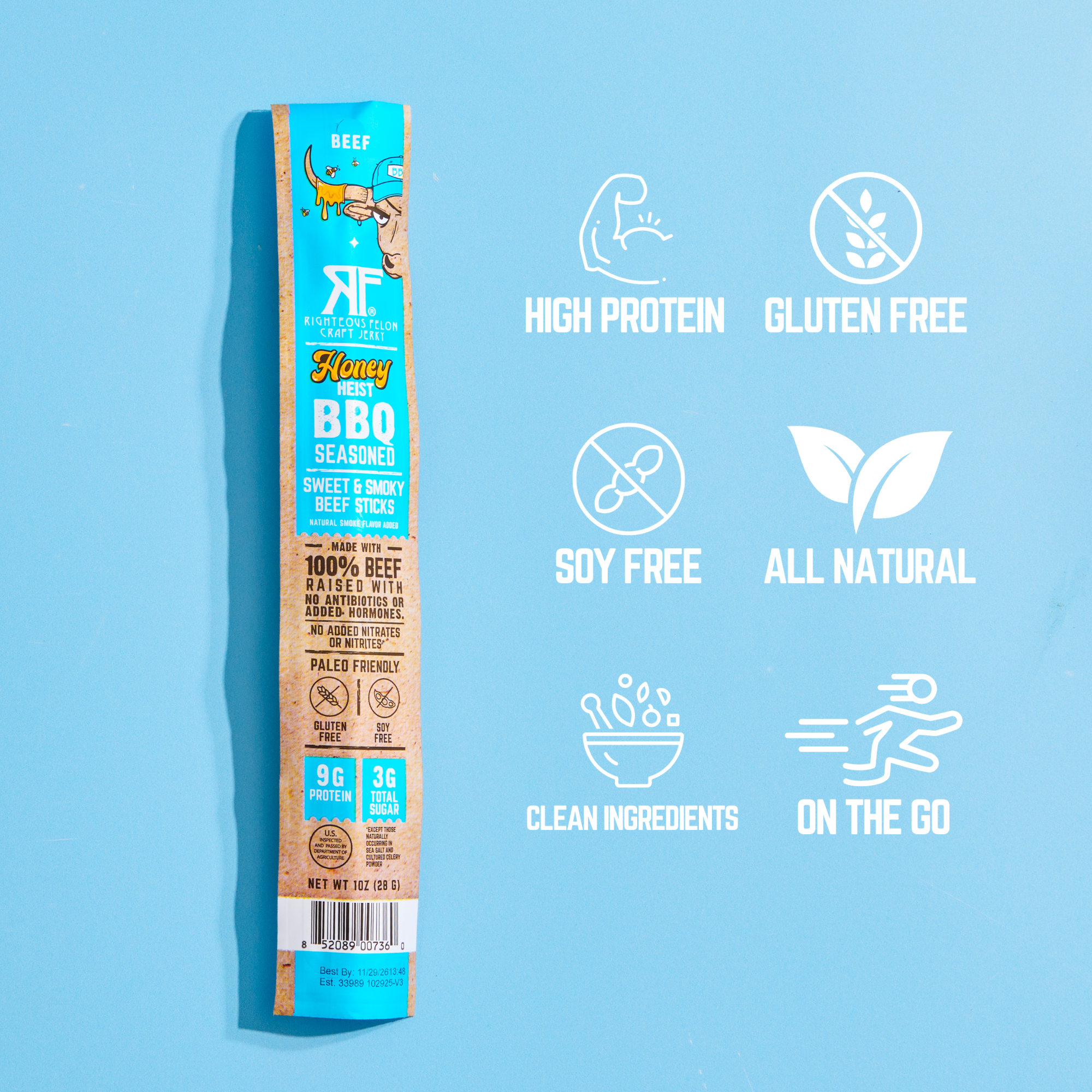NEW Honey Heist BBQ Beef Stick (3-Pack)