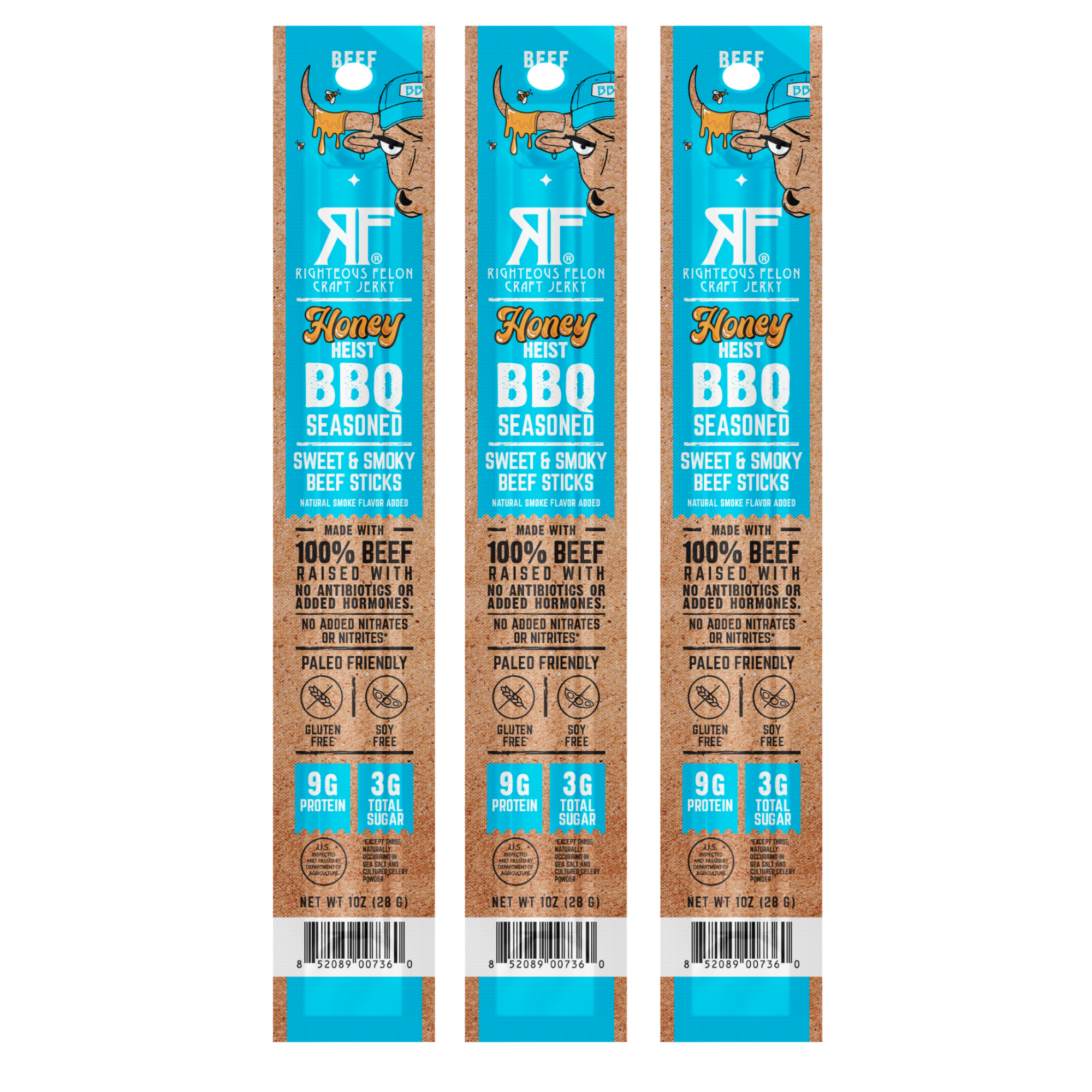 NEW Honey Heist BBQ Beef Stick (3-Pack)