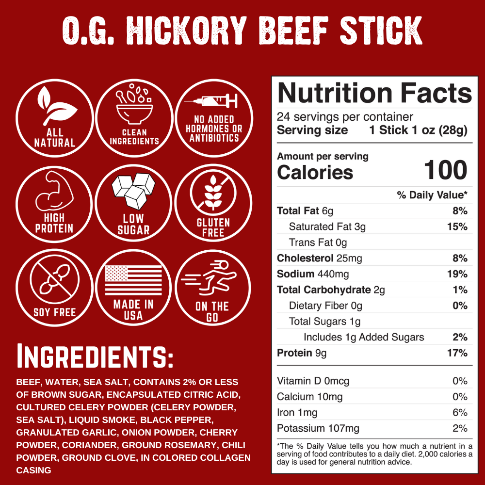 O.G. Hickory Beef Stick (1-Pack) - LIMIT 1 FREE STICK