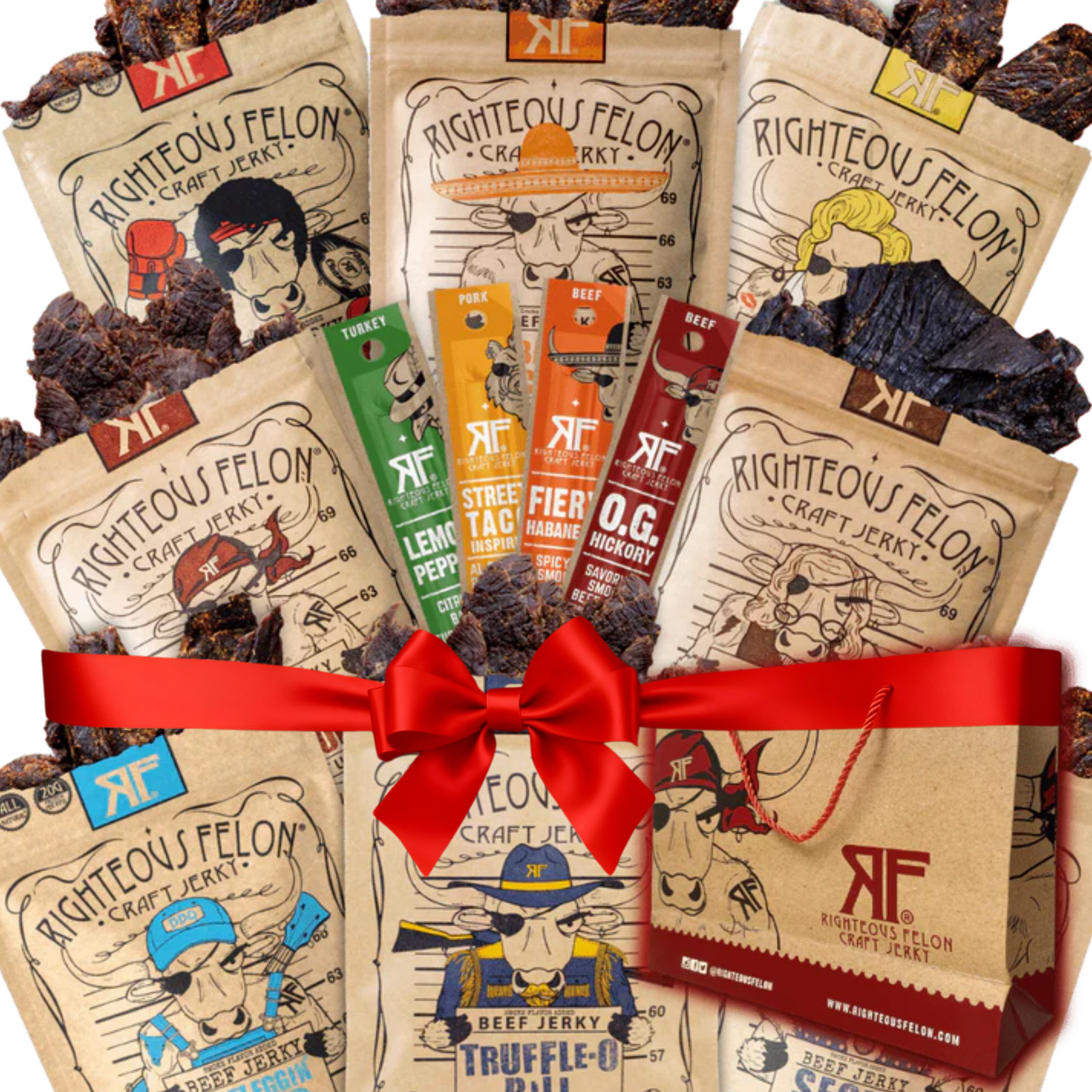 Righteous Sampler Beef Jerky & Meat Sticks (12-Pack)