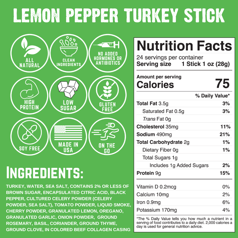Lemon Pepper Turkey Stick (3-Pack)